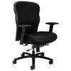 Hon Basyx Executive Chair, Fabric, Adjustable Arms, Black VL705VM10